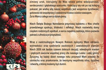 Najpiękniejsze życzenia świąteczne od Burmistrza i Przewodniczącego Rady Miejskiej w Lesku